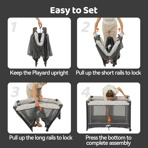 Portable Baby Playard with Removable Bassinet and Travel Bag
