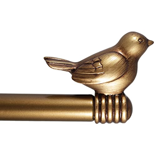 Adjustable Decorative Bird Curtain Rod Set, 3/4-Inch, 48 to 84 Inches