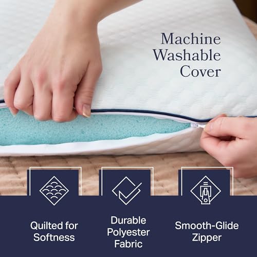 WEEKENDER Cooling Gel Memory Foam Pillow - Standard Size, Medium Firm