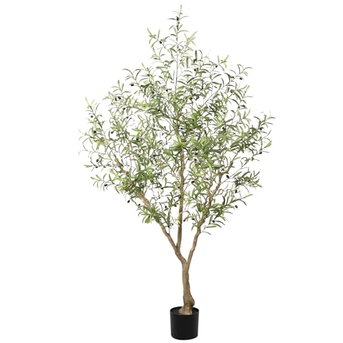 7ft Faux Olive Tree with Realistic Leaves for Home Decor