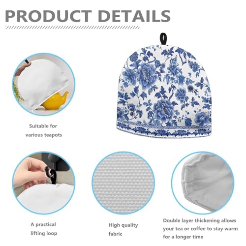 Floral Print Quilted Tea Cosy - Insulated Fabric Teapot Cover