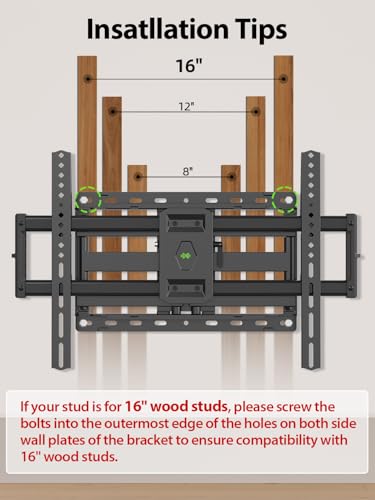 USX Mount Full Motion TV Wall Mount for 42-90 Inch TVs, Dual Swivel Articulating Bracket