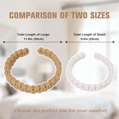 2 Pack Natural Cotton Rope Curtain Tiebacks, Rustic Bohemian Drape Holdbacks