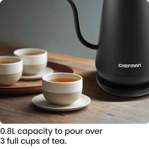 0.8L Gooseneck Electric Kettle for Pour Over Coffee and Tea - Black