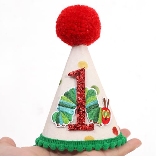 Caterpillar 1st Birthday Hat - Baby First Birthday Party Crown Photo Prop