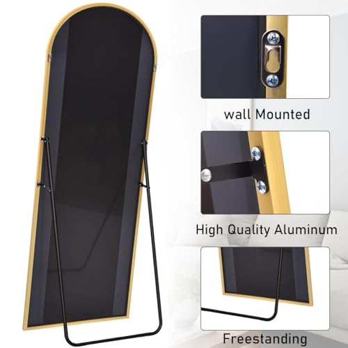 71"x26" Arched Full Length Mirror – Standing Floor Mirror with Gold Frame