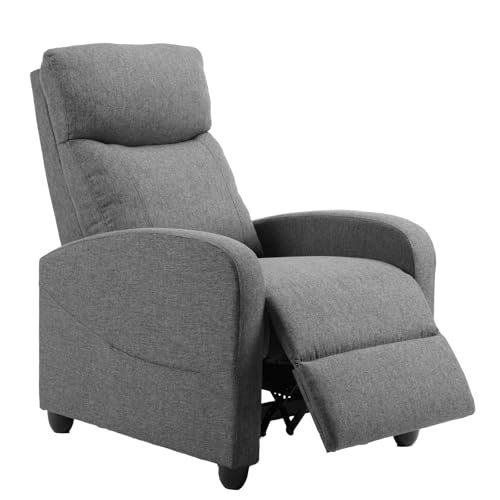 Fabric Recliner Chair with Lumbar Support for Living Room, Gray