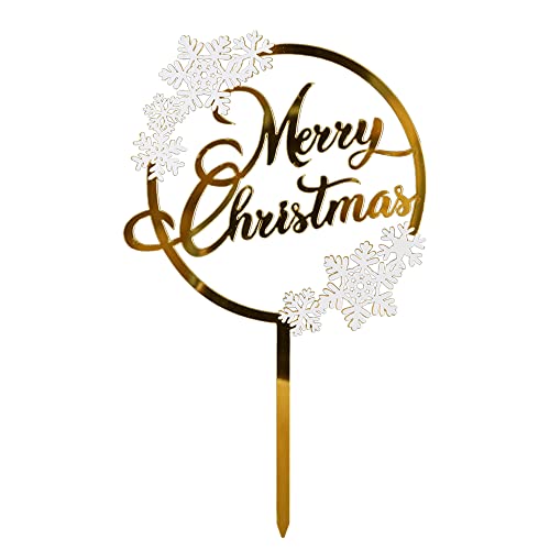 Acrylic Christmas Cake Topper - Merry Holiday Hat for Birthday, Baby Shower & Party