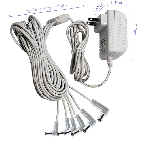 4.5V AC/DC Power Adapter with 6 Output Jacks for Christmas Village Lighting