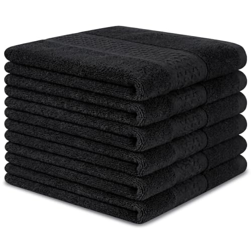 100% Cotton Washcloths, 12x12 Inch, 6-Pack, Soft Absorbent Face Towels