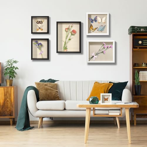 12x16 Shadow Box Frame with Linen Back and Tempered Glass, Black Wood