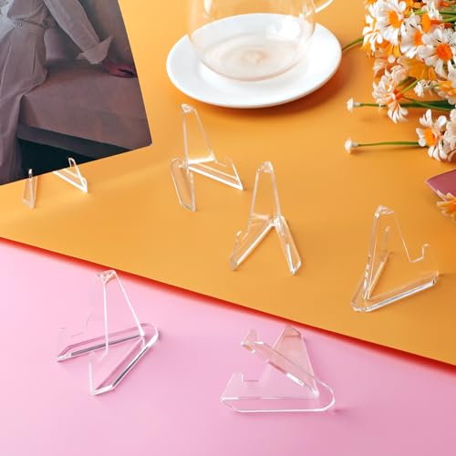 Clear Acrylic Card Display Stand - 2.2 Inch Mini Easel Holders (30 Pack)
