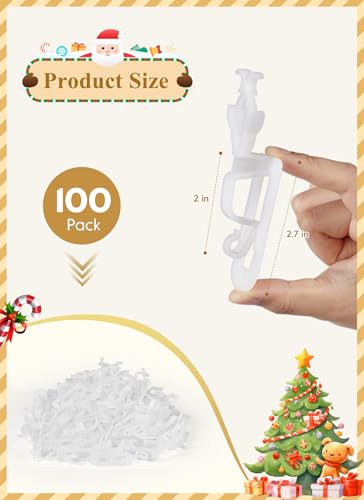 Universal Christmas Light Clips for Gutters and Shingles - 100 Pack
