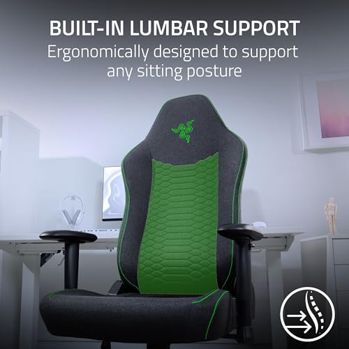 Ergonomic Gaming Chair with Built-In Lumbar Support and Fabric Finish