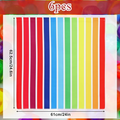 Rainbow Velvet Cabinet Curtains for Classroom Shelves - 6 Pack