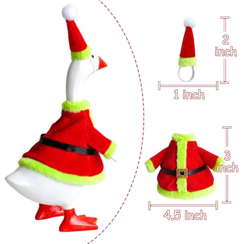 Mini Christmas Desk Goose Outfit Set - 7 Inch Holiday Decorations, Cute Office & Home Decor