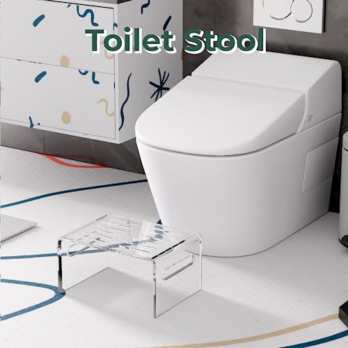 Clear Acrylic Kids Step Stool - Non-Slip Bathroom & Kitchen Foot Stool