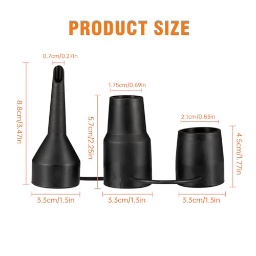 Air Pump Replacement Nozzles Set - 3 Sizes for Inflatable Toys & Mattresses