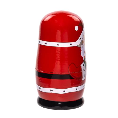 Kurt Adler Santa Nesting Doll Set - 5 Piece Holiday Matryoshka Decor