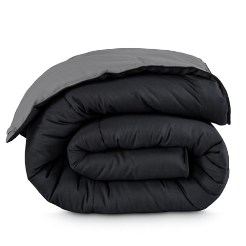 Ultra-Soft Reversible Down Alternative Comforter, Twin/Twin XL, Black/Grey