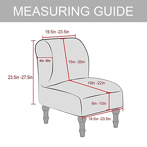 Luxury Velvet Armless Chair Slipcover - Removable & Washable Protector (Ivory)