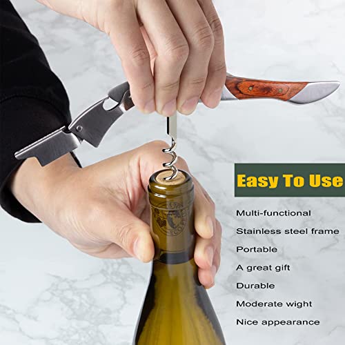 SIVERMISE Shark Shaped Waiter's Corkscrew with Rosewood Handle - Heavy Duty Wine Opener