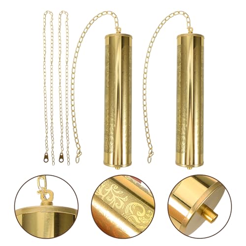 Grandfather Clock Weight Replacement with Chains - 8.3 Inch Decorative Set