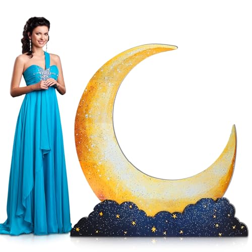 5ft Large Moon Stand-Up Cutout Prop - Starry Night Party Decoration