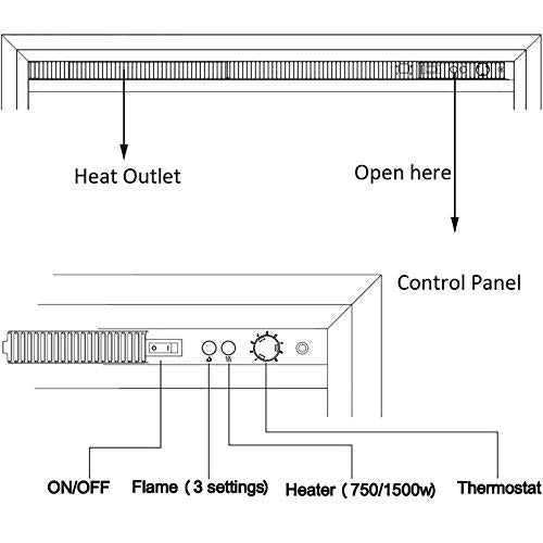 33 Inch Electric Fireplace Insert with Sound and Remote Control