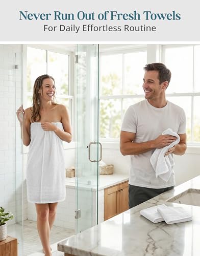 8-Piece Cotton Bath Towel Set - Absorbent, Quick-Dry Terry Towels for Bathroom