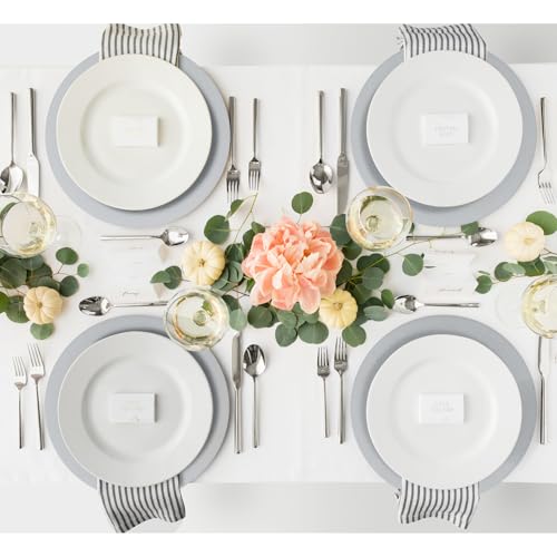 Silver Charger Plates Set of 12 - 13 Inch Dinner Plate Chargers - Elegant Table Decor