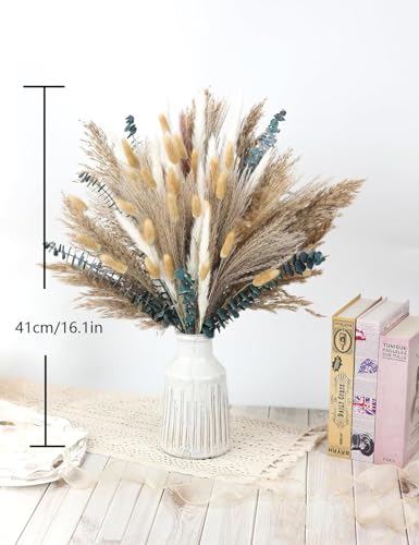 120 Pcs Dried Pampas Grass Bouquet for Boho Home & Wedding Decor