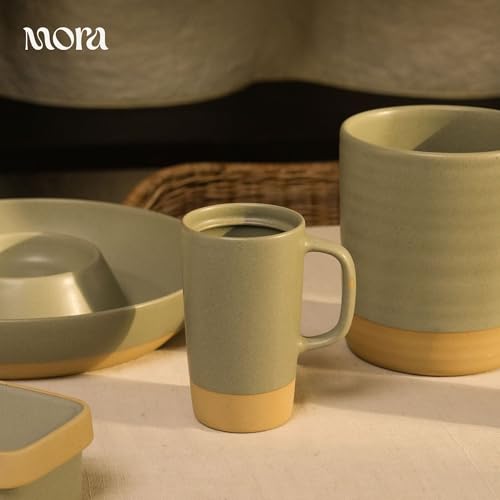 MORA Large Tea Mug with Loose Leaf Infuser & Ceramic Lid - Thyme, 18oz