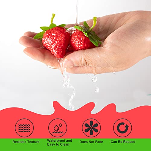 40 Pcs Artificial Plastic Strawberries - Realistic Decor for Home & Parties