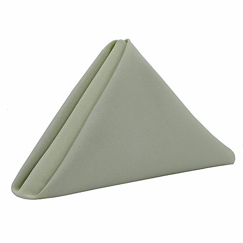 Sage Green Cloth Napkins 20 x 20 Inch - Washable Polyester Set of 10
