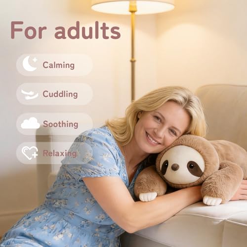 Weighted Sloth Stuffed Animal, 20-inch 3.3 lb Sensory Plush Body Pillow