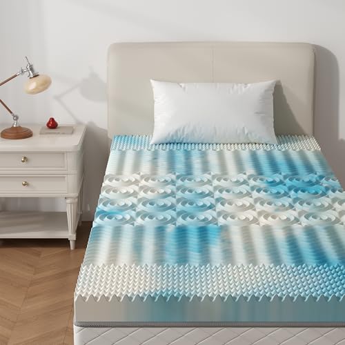 3-Inch Twin Size Memory Foam Mattress Topper with 5-Zone Cooling Gel