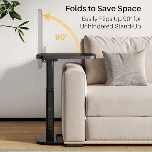 Adjustable Height TV Tray Table with Flip-Top for Couch and Bedside