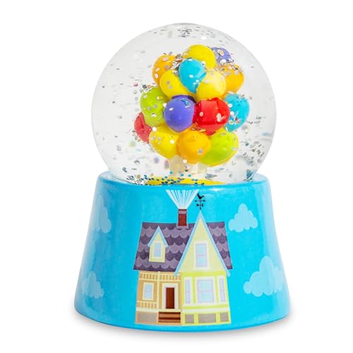 Animated Flying House Mini Snow Globe with Light-Up Swirling Glitter