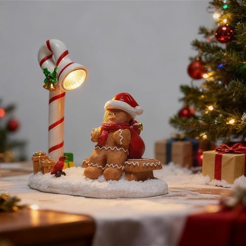 Light-Up Christmas Gingerbread Man Figurine - Resin Holiday Table Decor