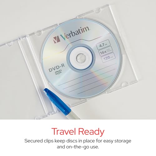Verbatim 5.2mm Clear Slim Jewel Cases - Pack of 25 CD/DVD Storage Cases