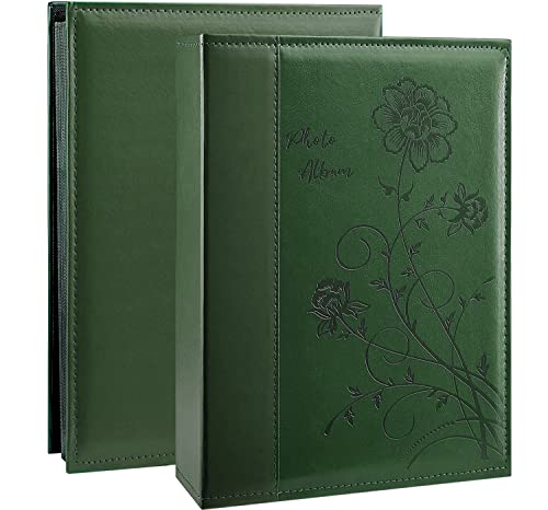 Large Leather Photo Album for 300 4x6 Photos - Dark Green