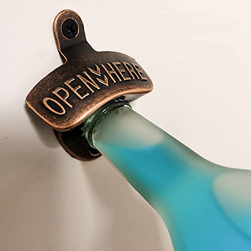 LIFULANDIAN Wall Mounted Cast Iron Beer Bottle Opener - Pack of 2