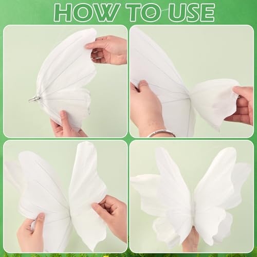 Large 3D White Paper Butterfly Hanging Decorations for Party Wall Decor
