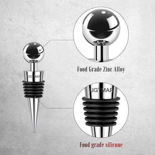 LIGTMAR 4 Pack Wine Stopper & Saver - Keeps Wine Fresh Up to 7 Days
