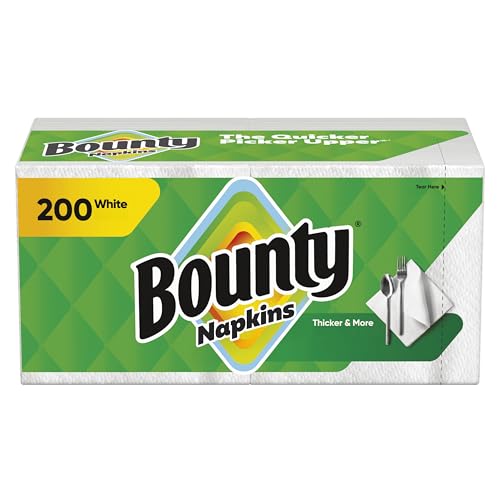 Bounty Paper Napkins, White, 200 Count - Durable & Absorbent