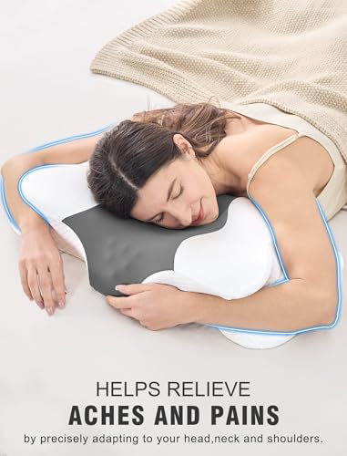 Ergonomic Cervical Neck Pillow for Side Sleepers - Adjustable Memory Foam Support