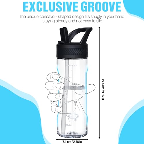 Clear Kids Water Bottle with Straw 20oz Leakproof BPA-Free Tritan