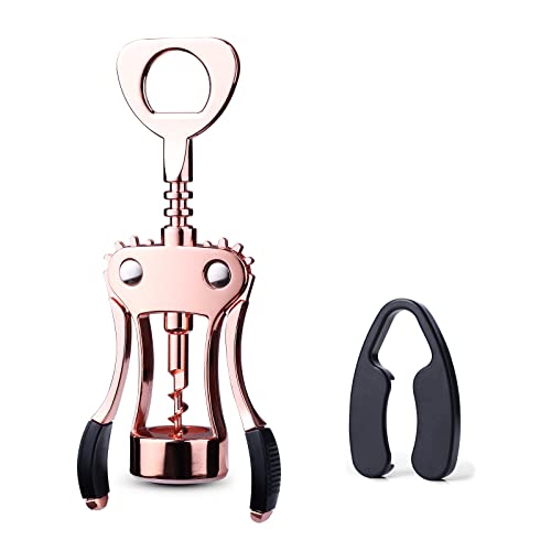 Gold Wing Corkscrew Wine Opener with Foil Cutter - Premium Zinc Alloy Bottle Opening Tool