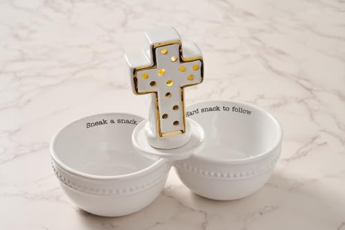 Ceramic LED Light-Up Cross Sitter Decorative Tabletop Ornament